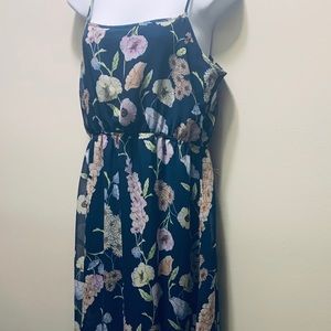 Forever 21 full length dress blue polyester md